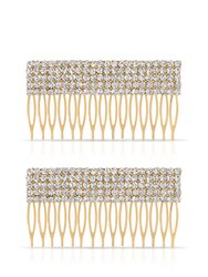 Dynasty Hair Comb Set In Crystal - Gold