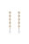 Elegantly Modern Crystal And Pearl 18k Gold Plated Dangle Earrings - Gold