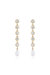 Elegantly Modern Crystal And Pearl 18k Gold Plated Dangle Earrings - Gold