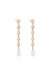 Elegantly Modern Crystal And Pearl 18k Gold Plated Dangle Earrings