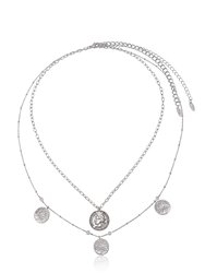 Elite Coin and Crystal Layered Necklace Set