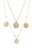 Elite Coin and Crystal Layered Necklace Set - Gold