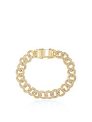 Embellished Pave Chain Bracelet - Gold