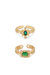 Emerald Green Crystal 18k Gold Plated Ring Set - Green