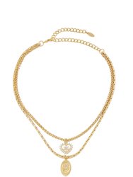 Eternal Love 18k Gold Plated Layered Chain Necklace - Gold