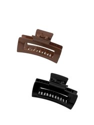 Everyday Essential Hair Claw Set - Black/Brown Acrylic