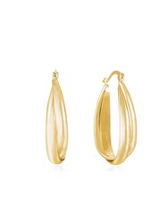 Everyday Oval 18k Gold Plated Hoop Earrings