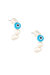 Evil Eye and Pearl Hoop 18k Gold Plated Earrings