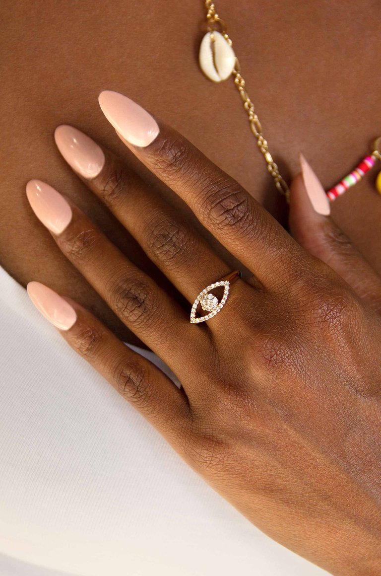 Eyes On You 18k Gold Plated Crystal Ring