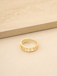 Femme Crystal Dotted 18k Gold Plated Ring - 18kt Gold Plated