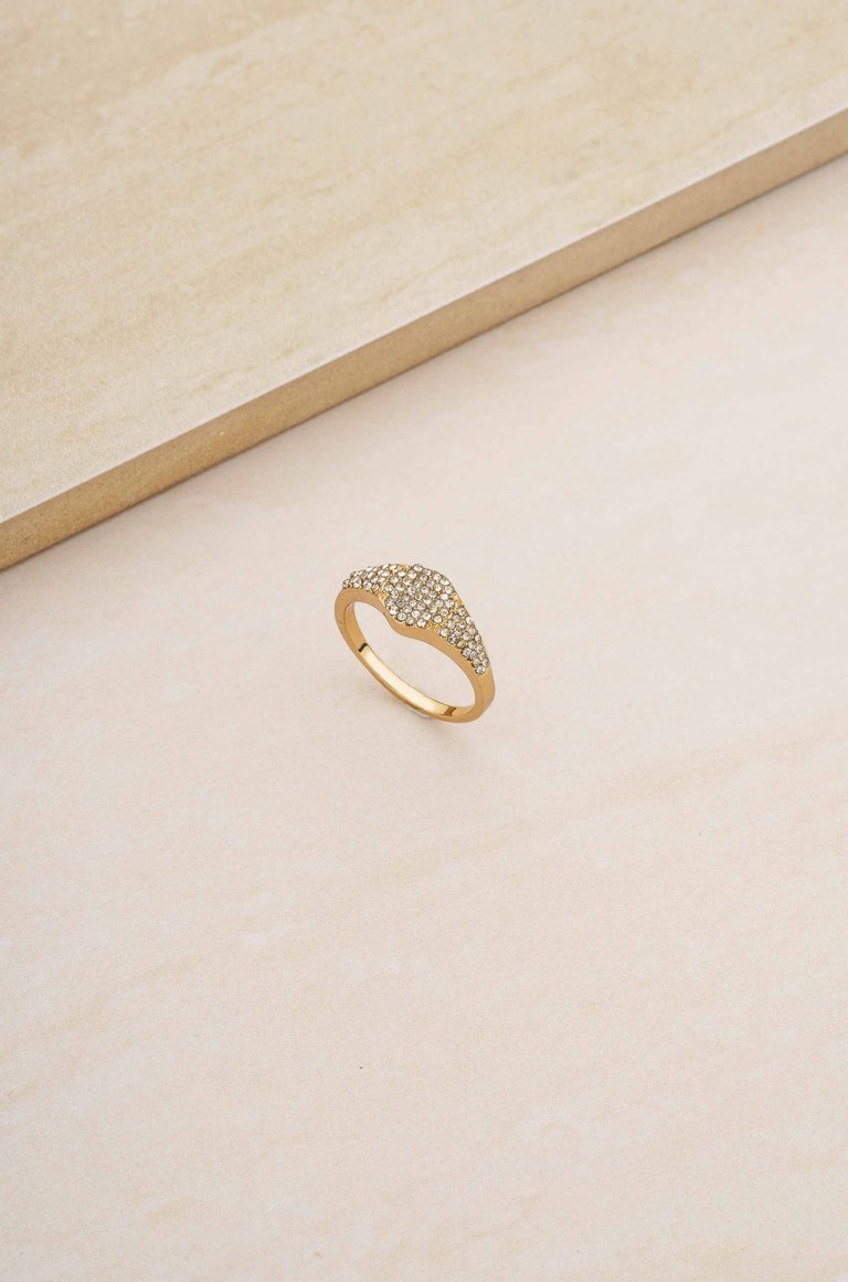 Femme Fatale Crystal 18k Gold Plated Ring - Gold