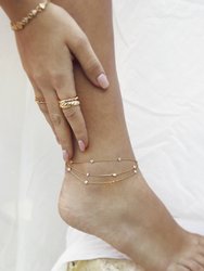 Fine Details 18k Gold Plated Crystal Anklet