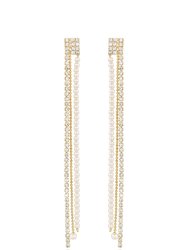 Fireworks Crystal Dangle 18k Gold Plated Earrings - Gold