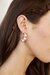 Five Point Pearl 18k Gold Plated Hoop Earrings