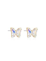 Flutter Away Crystal 18k Gold Plated Earrings