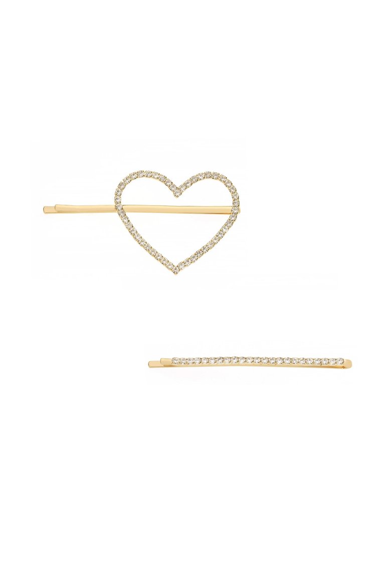 Forever Crystals Hair Pin - Gold/Clear