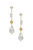 Freshwater Pearl Double Drop 18k Gold Plated Earrings - Gold