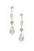 Freshwater Pearl Double Drop 18k Gold Plated Earrings - Gold