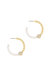 Golden Ball, Pearl, and Crystal 18k Gold Plated Hoops - Gold