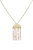 Golden Goddess Geometric Pendant 18k Gold Plated Necklace with Taupe Resin Bars - 18k Gold Plated