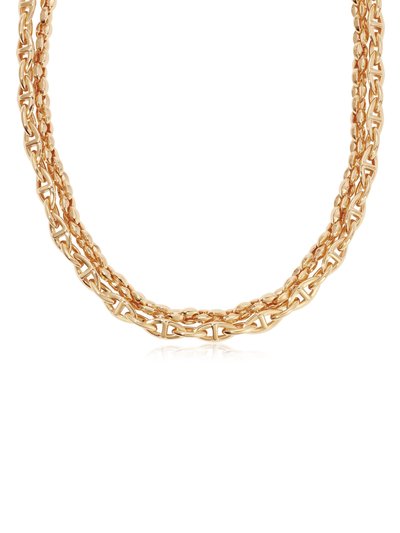 Ettika Golden Rays Linked Chain 18k Gold Plated Necklace Set product