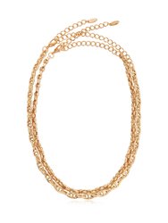 Golden Rays Linked Chain 18k Gold Plated Necklace Set