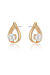 Golden Teardrop And Pearl 18k Gold Plated Earrings