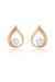 Golden Teardrop And Pearl 18k Gold Plated Earrings - Pearl