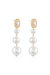 Graduating Pearl 18k Gold Plated Dangle Earrings