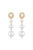 Graduating Pearl 18k Gold Plated Dangle Earrings