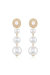 Graduating Pearl 18k Gold Plated Dangle Earrings