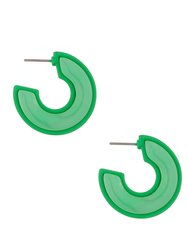 Green Daydreamin' 18k Gold Plated Hoop Earrings - Green