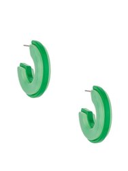 Green Daydreamin' 18k Gold Plated Hoop Earrings