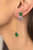 Green Velveteen 18K Gold Plated Drop Earrings