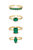 Green With Envy 18k Gold Plated Ring Set - Green