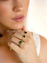 Green With Envy 18k Gold Plated Ring Set