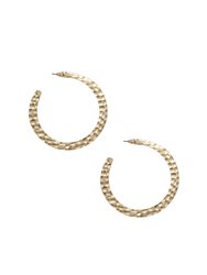 Hammered 18k Gold Plated Hoop Earrings - Gold