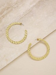 Hammered 18k Gold Plated Hoop Earrings