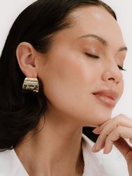 Hammered Cupped Hoop Earrings