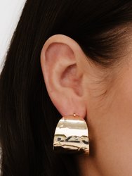 Hammered Cupped Hoop Earrings