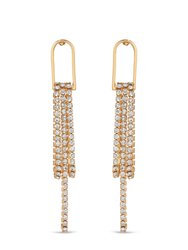 Hanging On 18k Gold Plated Crystal Dangle Earrings