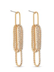 Hanging On 18k Gold Plated Crystal Dangle Earrings