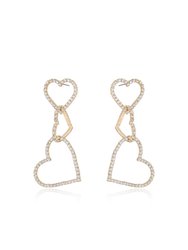 Heart On Sleeve 18k Gold Plated Crystal Earrings - 18k Gold Plated