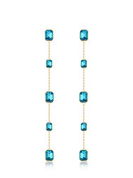 Iconic Crystal Dangle Earrings - Aqua Crystals