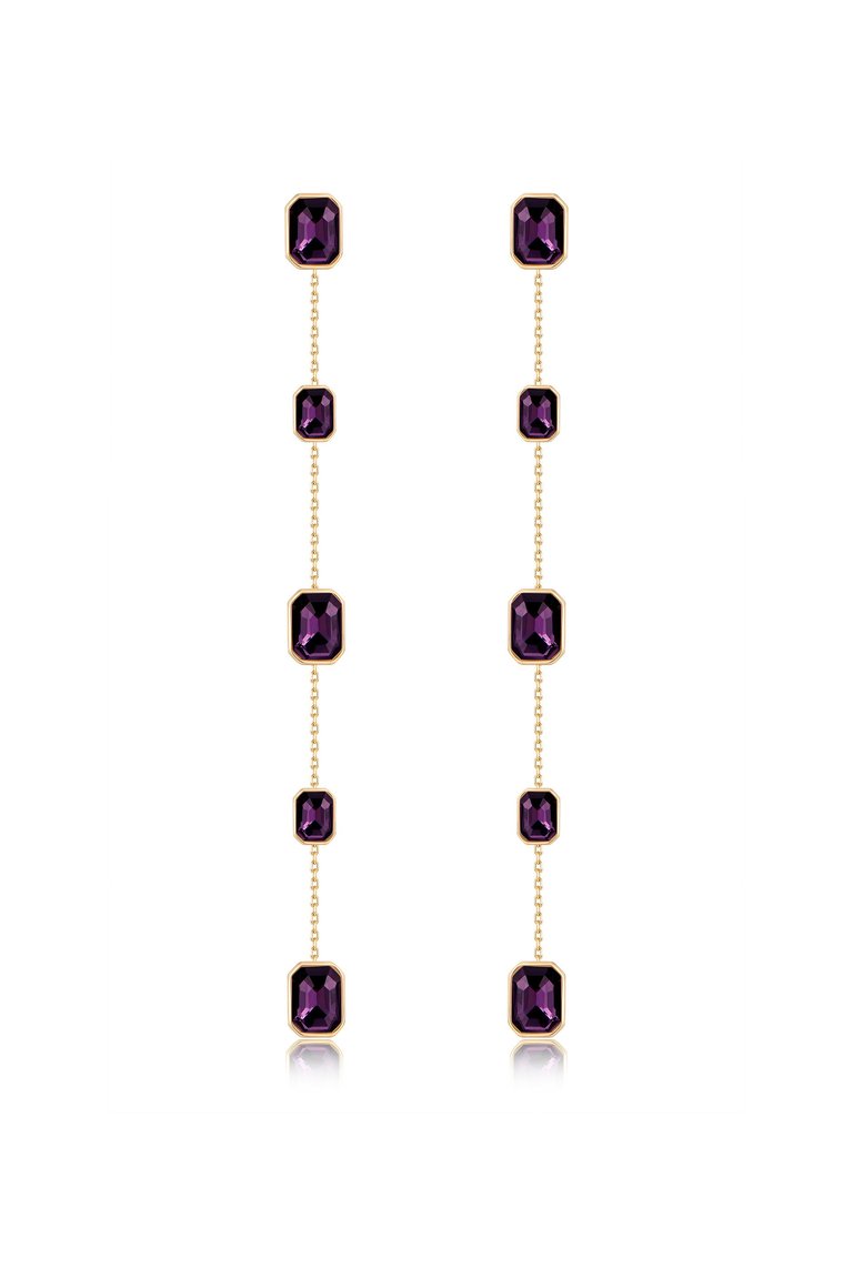 Iconic Crystal Dangle Earrings - Amethyst Crystals