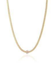 Initial Herringbone Necklace - Gold D