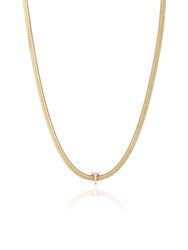 Initial Herringbone Necklace - Gold T