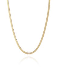 Initial Herringbone Necklace - Gold H