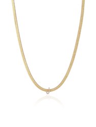 Initial Herringbone Necklace - Gold J