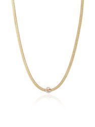 Initial Herringbone Necklace - Gold G